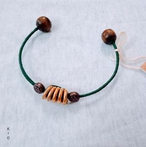 Adjustable Green and Gold Cuff Bracelet